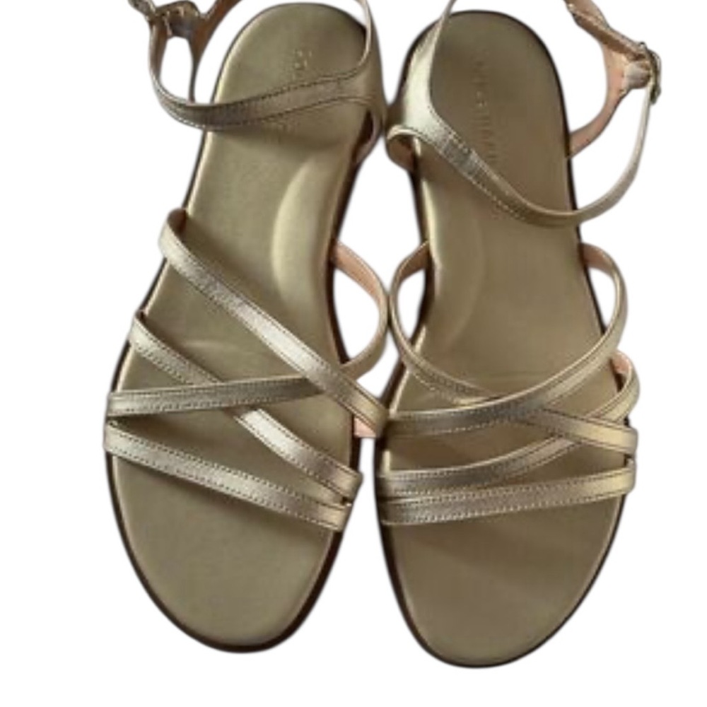 NEW Cole Haan Flynn Strappy Sandal in Soft Gold Metallic Leather - Size 8 - Picture 4 of 11